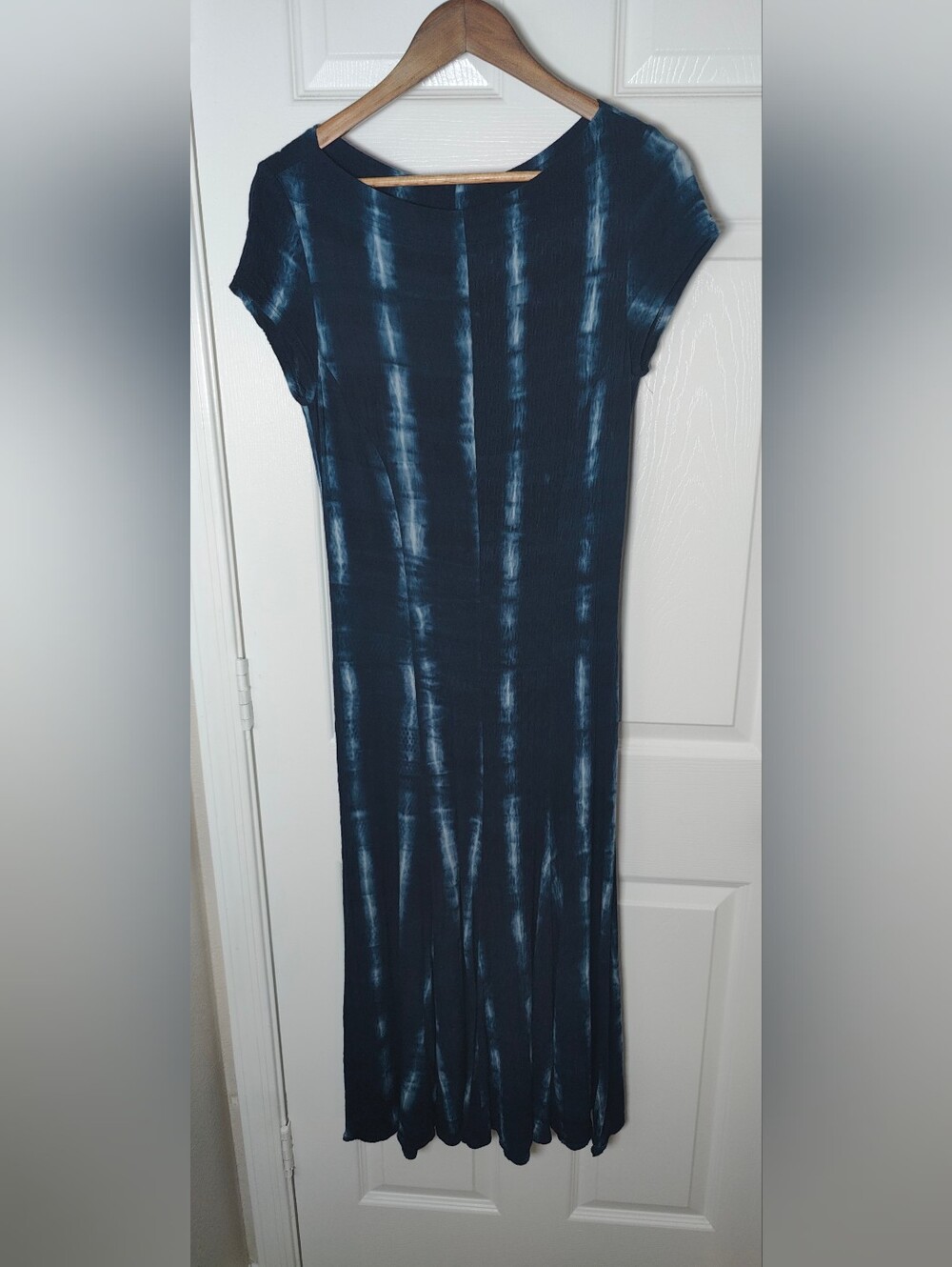 VTG Rostfrei by Anett Rostel Navy Tie Dye Textured Midi Dress Sz 38 EU (~6 US)